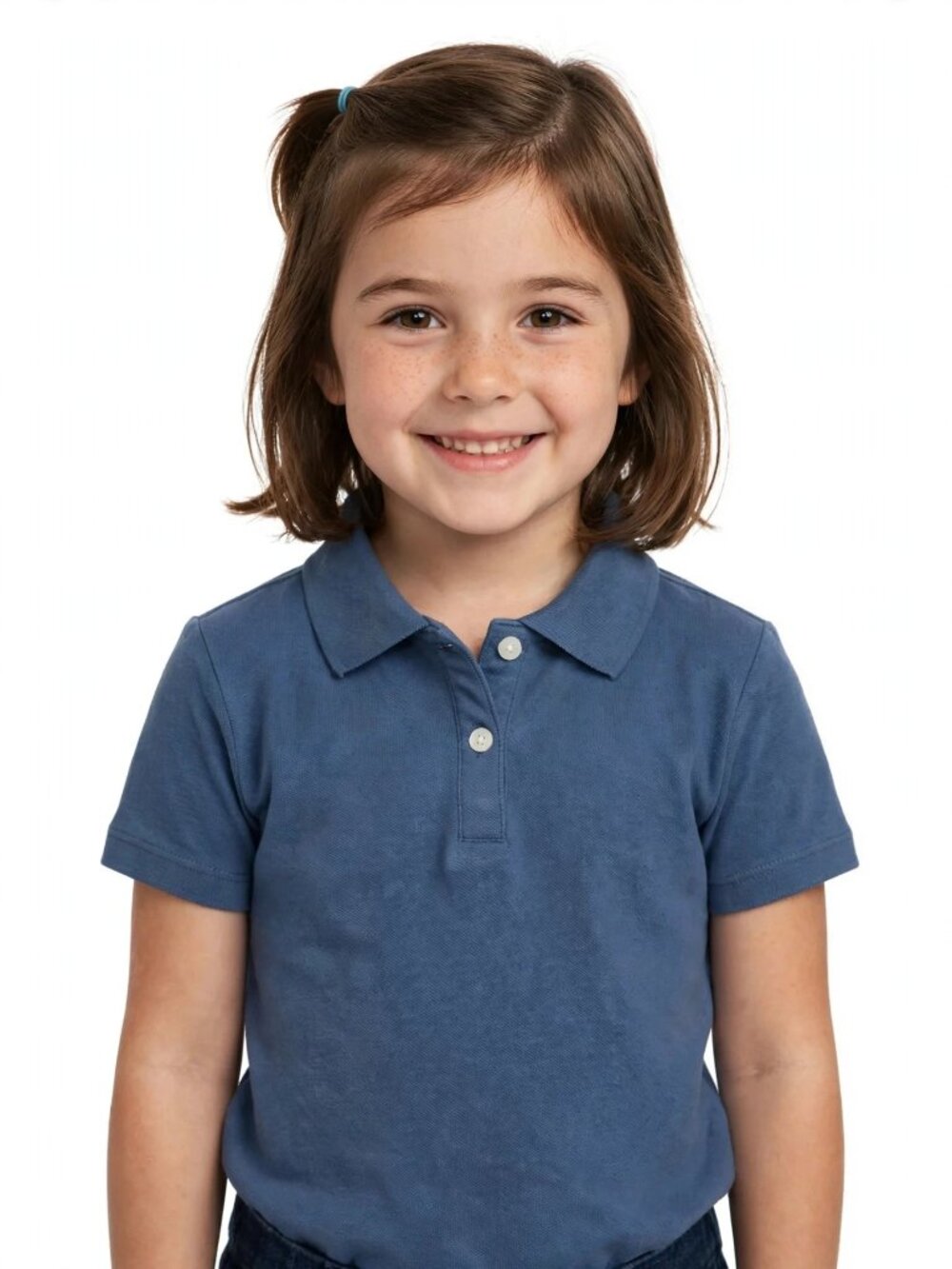 Girl's J. Crew Crewcuts Blue Pique Polo Shirt 6-7 NWT